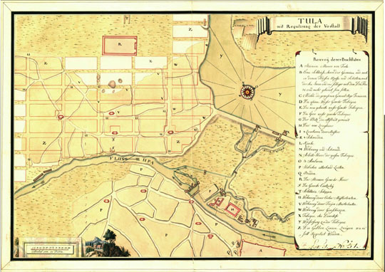 Старая карта - Шведский план Тулы 1750 года 1750 Шведский план Тулы